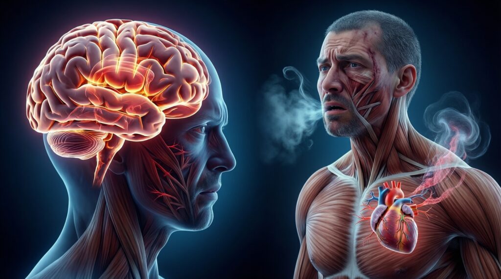 Стресс и тело: психосоматика без мистики - механизмы и примеры - иллюстрация